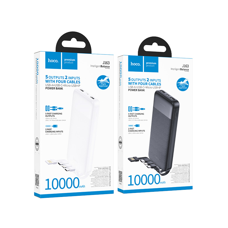 Power Bank 10000mAh with 4 Built-in Cables (J163) - Image 3