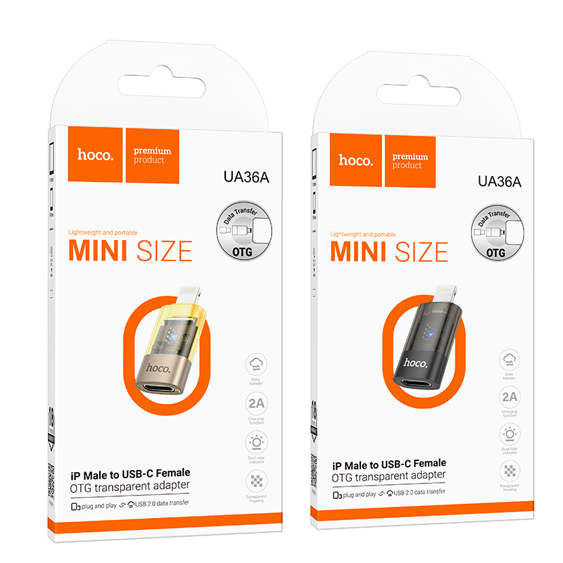 Lightning Male to C Female OTG Transparent Adapter (UA36A) - Image 3