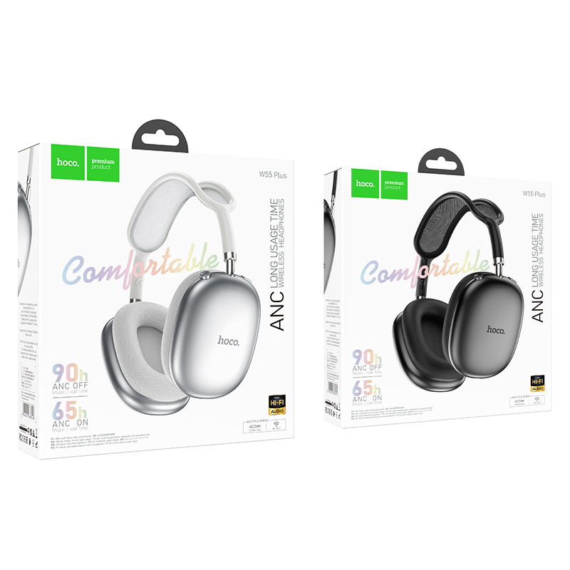 Plus Happiness ANC Noise Reduction Bluetooth Headphones (W55 Plus) - Image 3