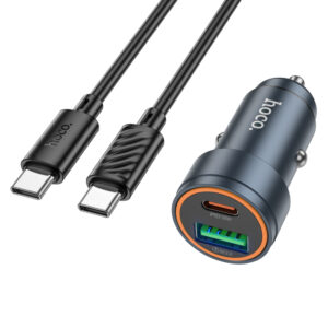 PD30W + QC3.0 Dual Output Car Charger Set with USB-C to USB-C Cable (Z57A)