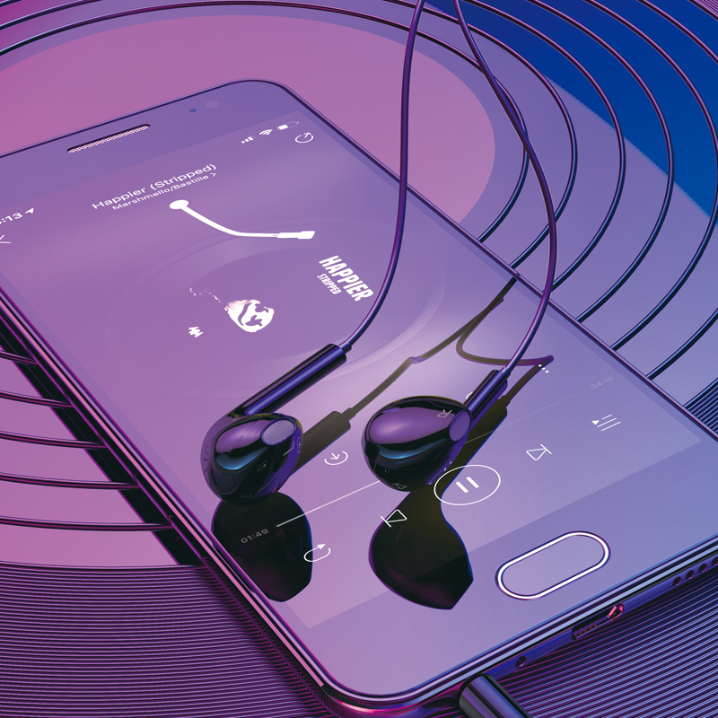 Crystal Joy Wire-controlled Earphones with Microphone (M101) - Image 3
