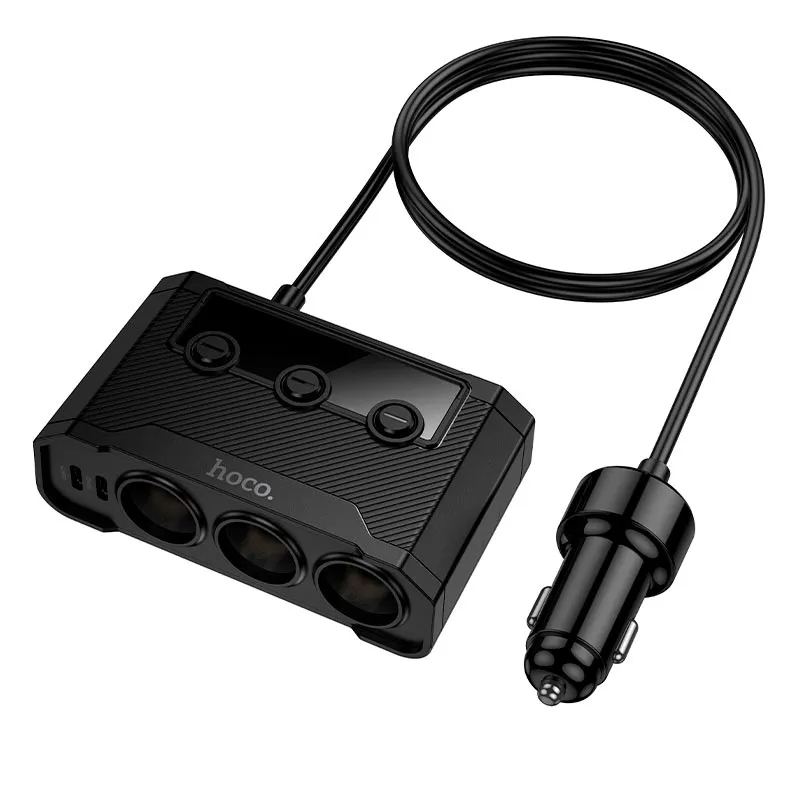 Hoco 240W Cigarette Lighter X3 Dual USB-A and Dual USB-C Car Charger Z64 - image 6