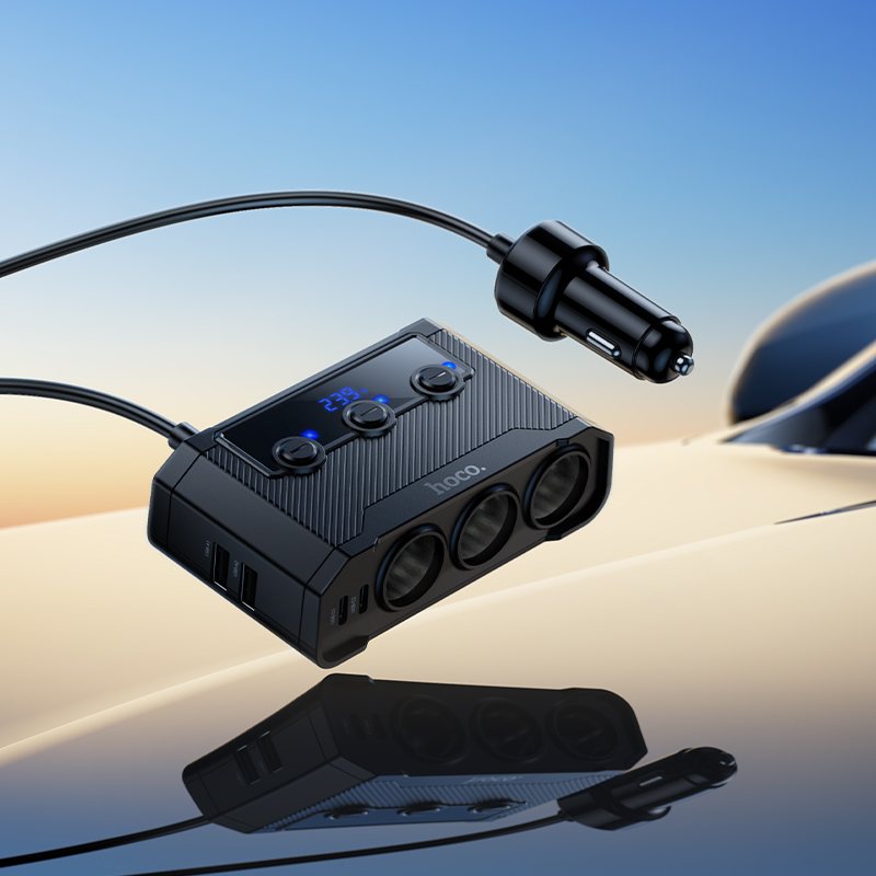 Hoco 240W Cigarette Lighter X3 Dual USB-A and Dual USB-C Car Charger Z64