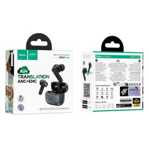 Hoco Smart AI Translation Wireless Headset with Charging Case EQ27 - Metal Gray - image 1