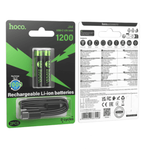 Hoco AAA Rechargeable Lithium Battery (2Pcs) J14A - Black - image 1