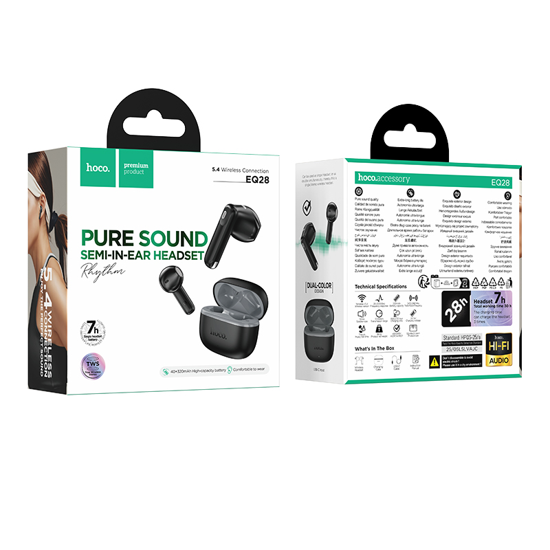 True Bluetooth Wireless Headset with Charging Case (EQ28) - Image 4