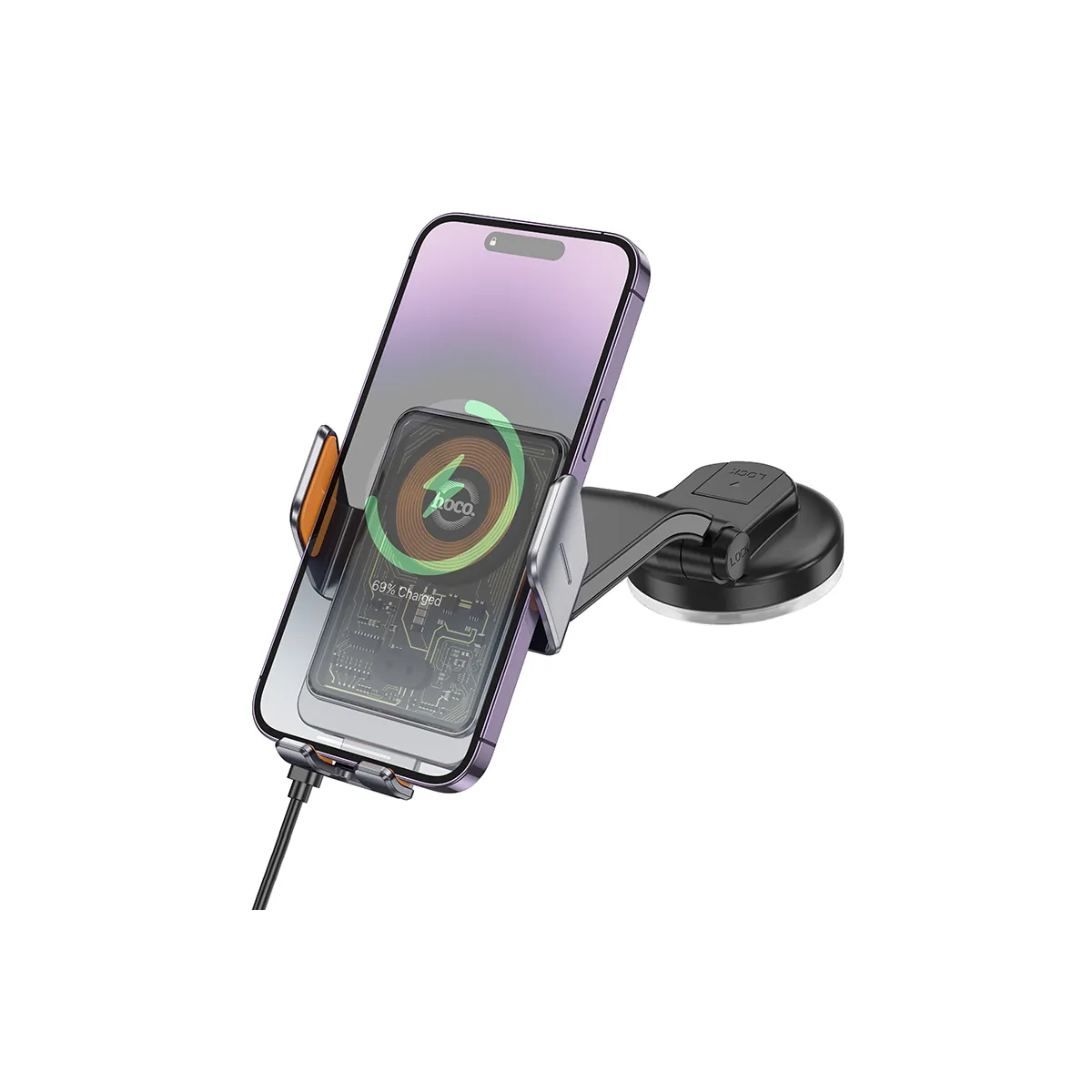 HW8 Transparent Discovery Edition wireless fast charging car holder(center console) – image 3