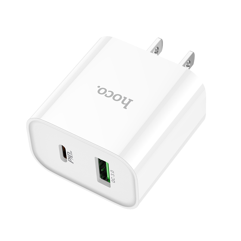 C80 Plus Rapido PD20W QC3.0 charger HOCO White View 2
