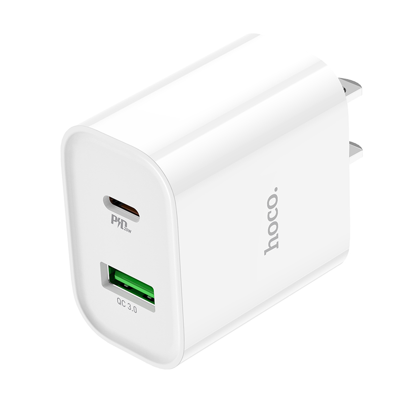 C80 Plus Rapido PD20W QC3.0 charger HOCO White View 3