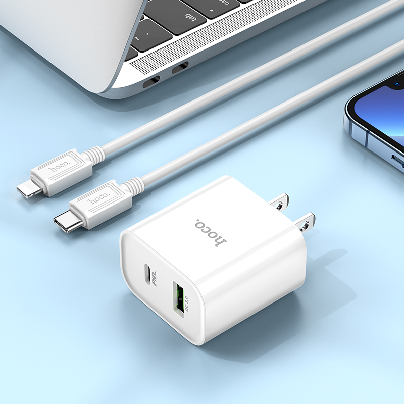 C80 Plus Rapido PD20W QC3.0 charger HOCO White View 7