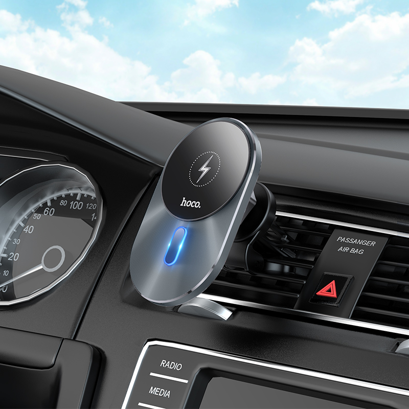 CA91 magic magnetic wireless car holder HOCO Gray View 6