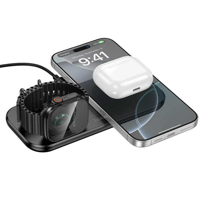 3-in-1 desktop wireless fast charger CW65 HOCO North View 3