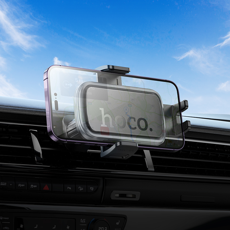 H78 Vista push-type car holder HOCO Black Metal Grey View 7