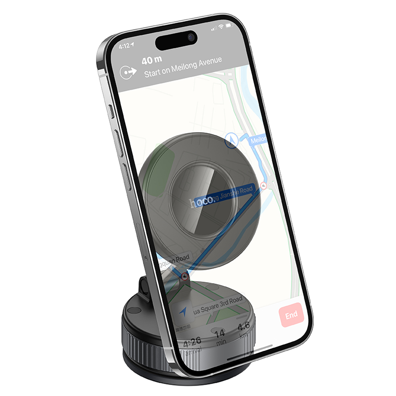 H86 Dragon manual suction cup magnetic holder HOCO Black Metal Gray View 4