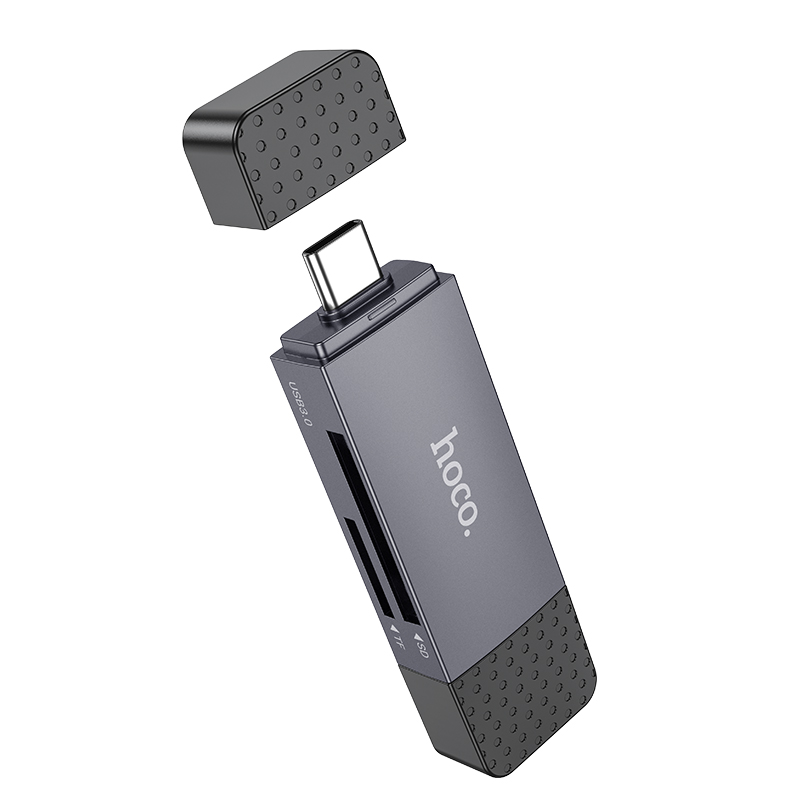 HB45 Spirit 2-in-1 USB Type-C 2.0 card reader HOCO Metal Gray View 5