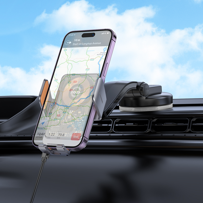 HOCO Transparent Discovery Edition Wireless Fast Charging Car Holder HW8 - Image 6