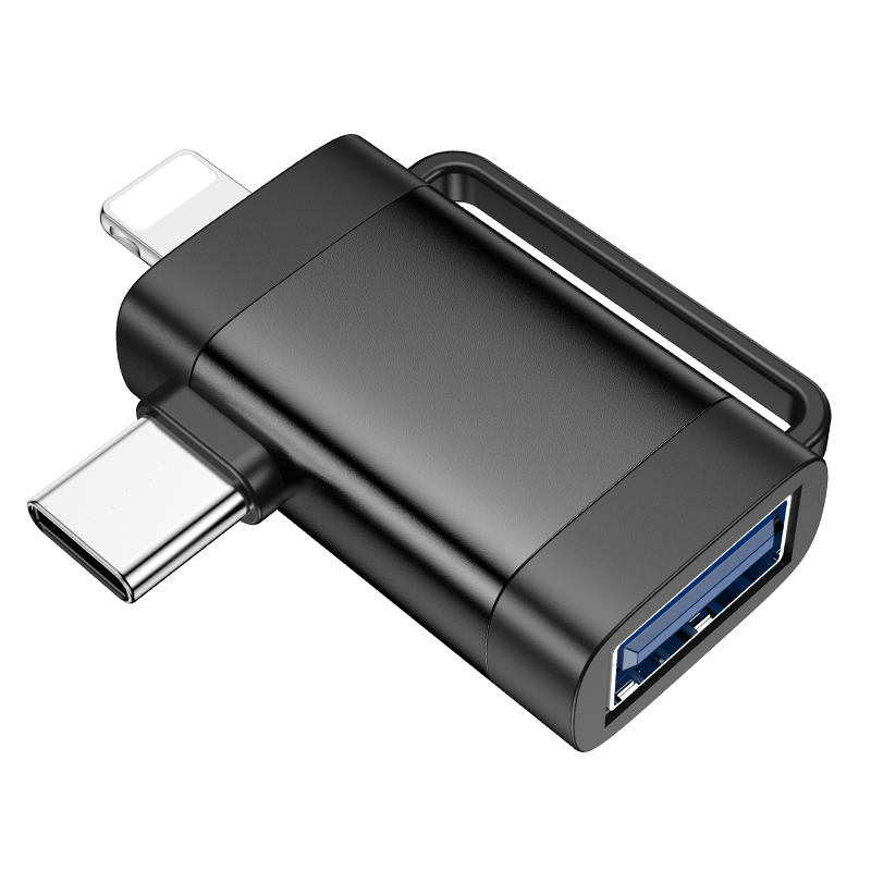 UA31F iP male Type-C male to USB female OTG 2-in-1 adapter HOCO Black View 8