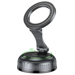 HOCO H92 Vacuum Suction Cup Magnetic Holder Black Metal Gray View 1