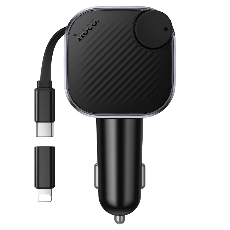 E167 Hero 45W (1A1C) car BT FM transmitter with retractable Type-C cable – View 2