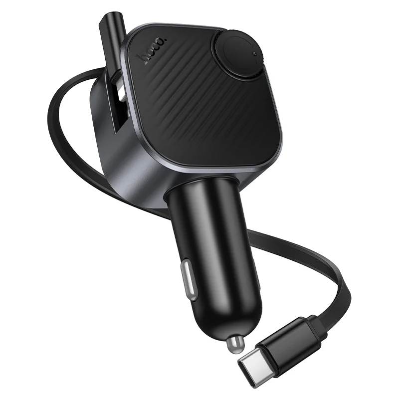 E167 Hero 45W (1A1C) car BT FM transmitter with retractable Type-C cable – View 4