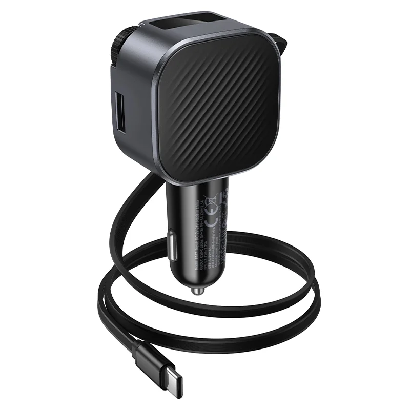 E167 Hero 45W (1A1C) car BT FM transmitter with retractable Type-C cable – View 5