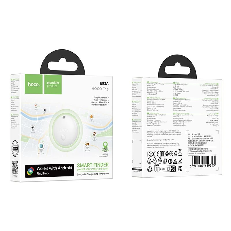 HOCO E93A Valley G00G Tracker Black - Retail Box Packaging